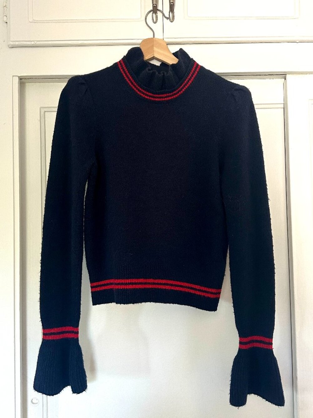 Women's Sandro Ruffle Neck Sweater